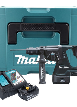 Makita DHR 243 RF1J B Akku Kombihammer 18 V 2,0 J SDS-Plus schwarz + 1x Akku 3,0 Ah + Ladegerät + Schnellwechselfutter + Makpac