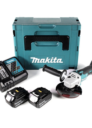 Makita DGA 511 RGJ Akku Winkelschleifer 18V 125mm Brushless + 2x Akku 6,0Ah + Ladegerät + Makpac - Toolbrothers