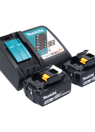 Makita DHR 243 RMJ B martillo combinado a batería 18 V 2.0 J SDS-Plus negro + 2x baterías 4.0 Ah + cargador + portabrocas de cambio rápido + Makpac