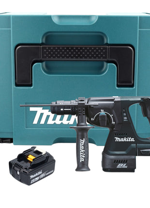 Makita DHR 243 G1J B Akku Kombihammer 18 V 2,0 J SDS-Plus schwarz + 1x Akku 6,0 Ah + Schnellwechselfutter + Makpac - ohne Ladegerät