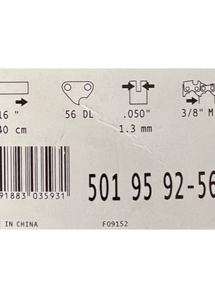 Husqvarna rail de guidage guide-chaîne guide-chaîne 40 cm 3/8" mini 56 TG 1,3 mm (501 95 92-56) adapté pour 321 EL / 135 / 240 / 240 e-series / T540 XP / T540 XP II / 236 / T435