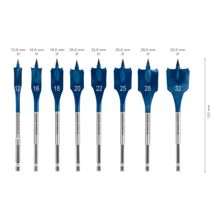 Bosch EXPERT SelfCut Speed Flachfräsbohrer Set 12 - 32 mm 8 tlg. ( 2608900335 ) für Holz