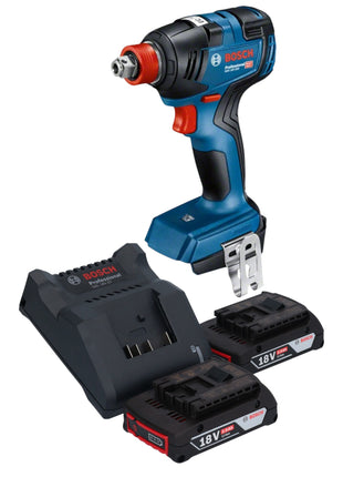 Bosch GDX 18V-200 Professional Akku Drehschlagschrauber 18 V 200 Nm Brushless + 2x Akku 2,0 Ah + Ladegerät