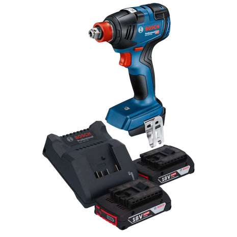 Bosch GDX 18V-200 Profesjonalny akumulatorowy klucz udarowy 18 V 200 Nm bezszczotkowy + 2x akumulator 2,0 Ah + ładowarka