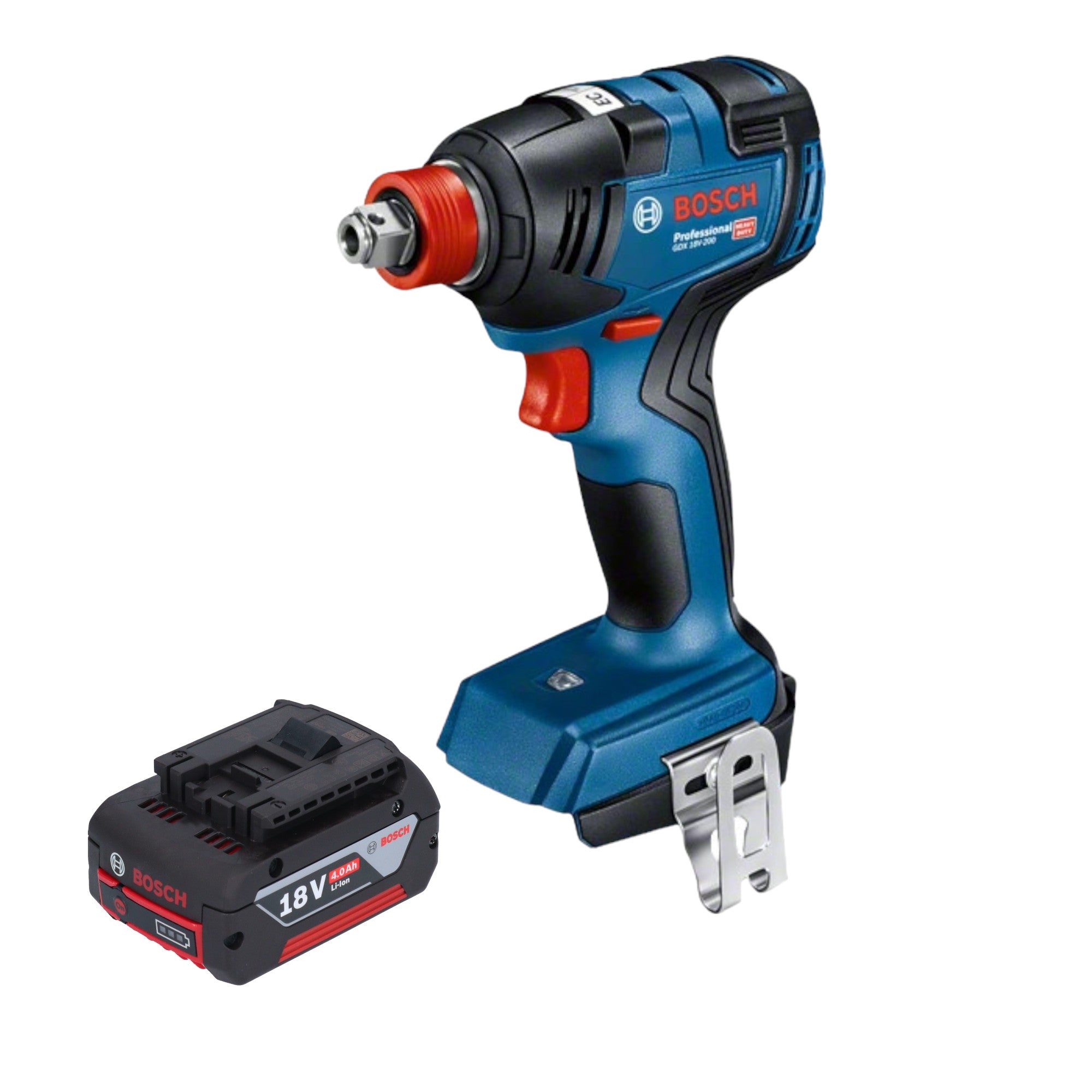 Bosch GDX 18V 200 Professional Akku Drehschlagschrauber 18 V 200 Nm Brushless 1x Akku 4 0 Ah ohne Ladegeraet 0 - toolbrothers