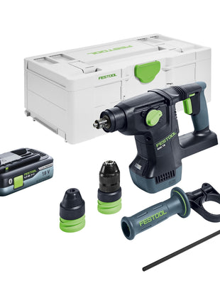 Festool KHC 18 EB-Basic Akku Kombihammer 18 V 2,6 J SDS-Plus Brushless + 1x Akku 4,0 Ah + Systainer - ohne Ladegerät