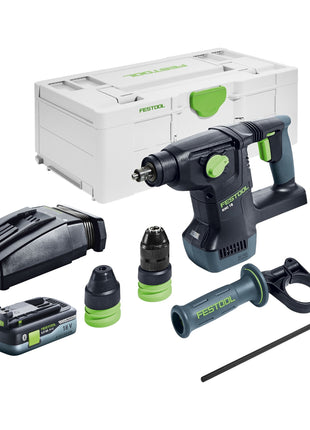 Festool KHC 18 EB-Basic Akku Kombihammer 18 V 2,6 J SDS-Plus Brushless + 1x Akku 4,0 Ah + Ladegerät + Systainer