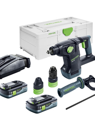 Festool KHC 18 EB-Basic Akku Kombihammer 18 V 2,6 J SDS-Plus Brushless + 2x Akku 4,0 Ah + Ladegerät + Systainer