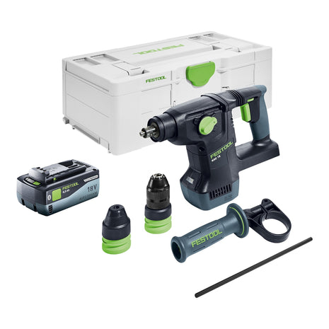 Festool KHC 18 EB-Basic martillo combinado a batería 18 V 2,6 J SDS-Plus sin escobillas + 1x batería 8,0 Ah + Systainer - sin cargador