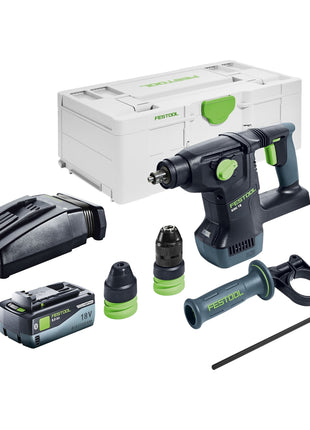 Marteau combiné à batterie Festool KHC 18 EB-Basic 18 V 2,6 J SDS-Plus brushless + 1x batterie 8,0 Ah + chargeur + systainer