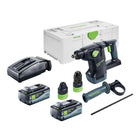 Festool KHC 18 EB-Basic Akku Kombihammer 18 V 2,6 J SDS-Plus Brushless + 2x Akku 8,0 Ah + Ladegerät + Systainer