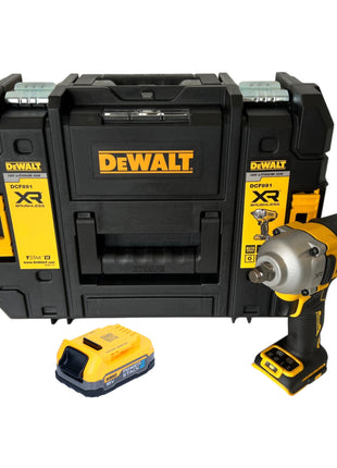 DeWalt DCF 891 NT Akku Schlagschrauber 18 V 1084 Nm 1/2" Brushless + 1x Powerstack Akku 1,7 Ah + TSTAK - ohne Ladegerät