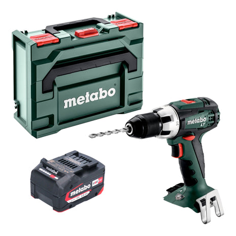 Metabo BS 18 LT akumulatorowa wiertarko-wkrętarka 18 V 60 Nm + 1x akumulator 4,0 Ah + metaBOX - bez ładowarki