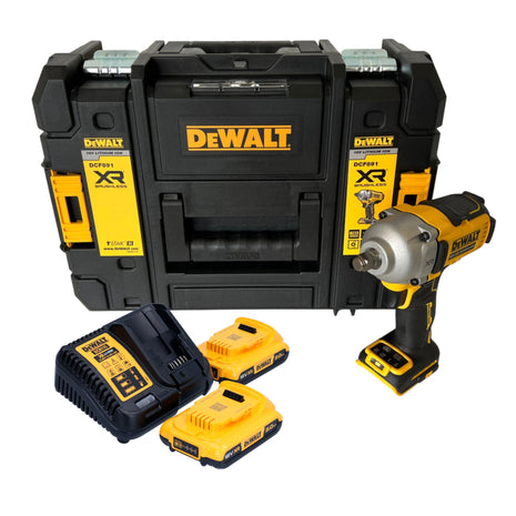 Akumulatorowy klucz udarowy DeWalt DCF 891 D2T 18 V 1084 Nm 1/2" bezszczotkowy + 2x akumulator 2,0 Ah + ładowarka + TSTAK