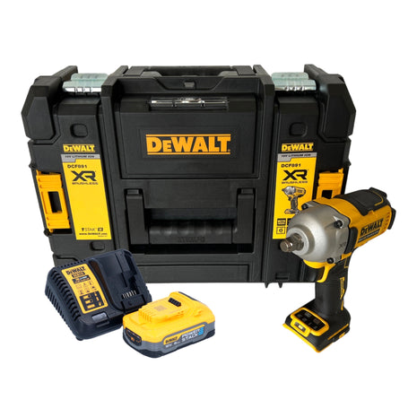 DeWalt DCF 891 H1T Akku Schlagschrauber 18 V 1084 Nm 1/2" Brushless + 1x Powerstack  Akku 5,0 Ah + TSTAK + Ladegerät