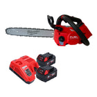 Tronçonneuse à batterie Milwaukee M18 FTCHS35-552 avec poignée supérieure 35 cm + 2x batteries 5,0 Ah + chargeur