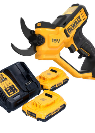 Tijeras de podar a batería DeWalt DCMPP 568 D2 18 V 38 mm + 2x baterías 2,0 Ah + cargador