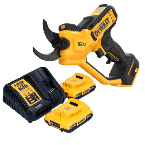 Tijeras de podar a batería DeWalt DCMPP 568 D2 18 V 38 mm + 2x baterías 2,0 Ah + cargador