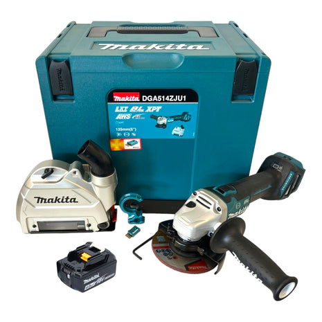 Makita DGA 514 M1JU1 Akku Winkelschleifer 18 V 125 mm Brushless + 1x Akku 4,0 Ah + Makpac - ohne Ladegerät