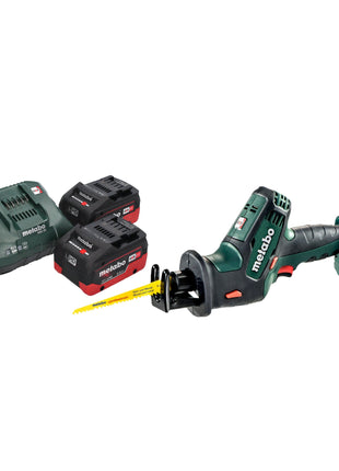 Scie sabre à batterie Metabo SSE 18 LTX Compact 18 V 13 mm + 2 batteries LiHD 5,5 Ah + chargeur