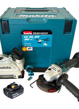 Makita DGA 514 T1JU1 Akku Winkelschleifer 18 V 125 mm Brushless + 1x Akku 5,0 Ah + Makpac - ohne Ladegerät