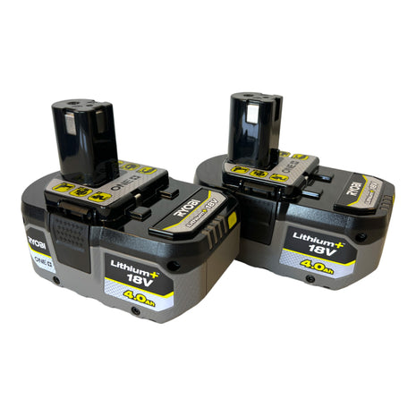 Batería Ryobi 2x RB1840X 18 V 4,0 Ah / 4000 mAh Li-Ion ONE+ HP (2x 5133005053) con indicador de nivel de carga