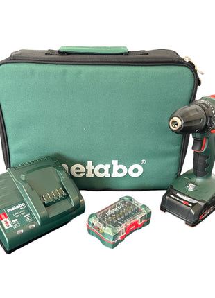 Metabo BS 18 Akku Bohrschrauber Set 18 V 48 Nm ( 602207580 ) + 1x Akku 2,0 Ah + Ladegerät + Bitbox + Tasche