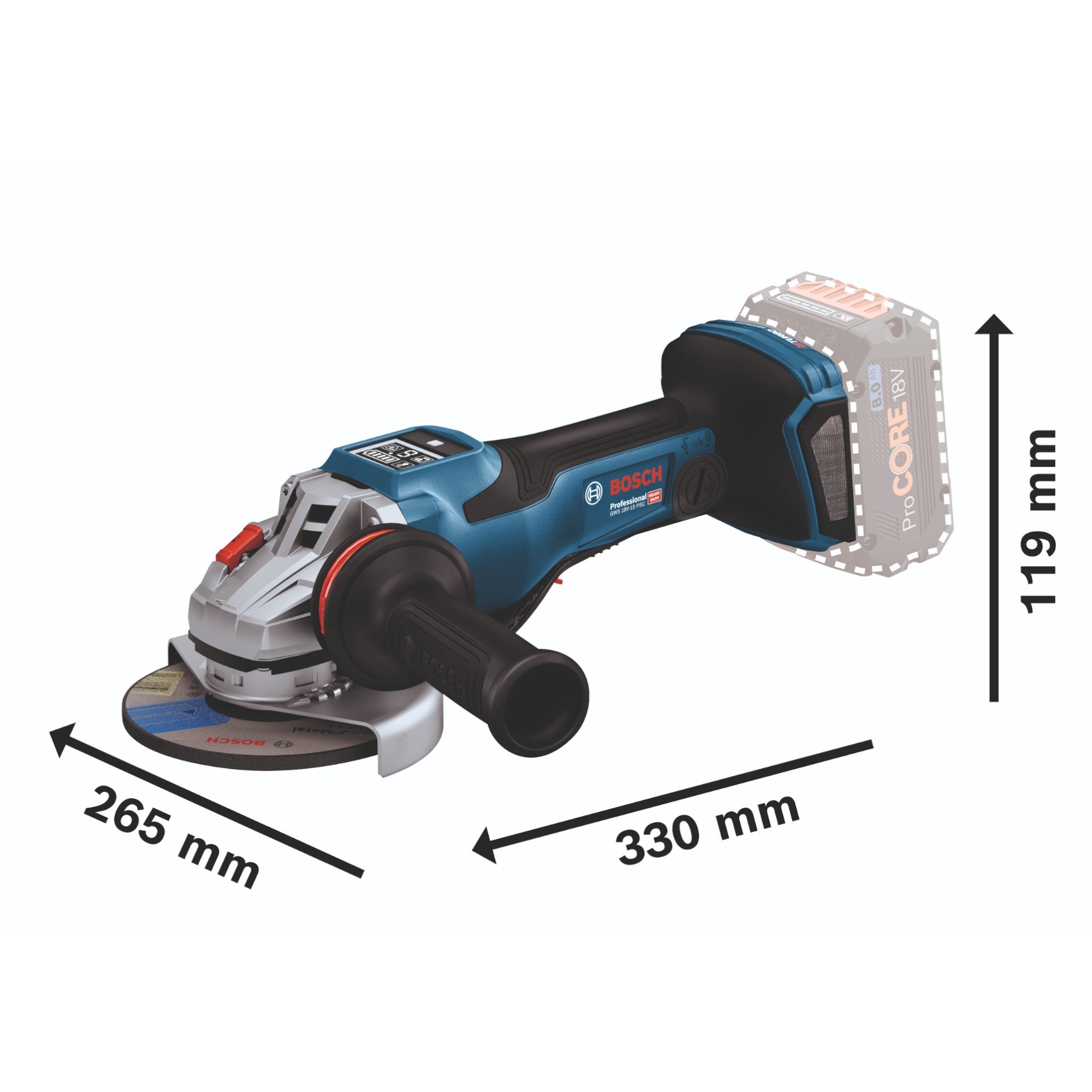 Bosch GWS 18V 15 PSC Professional Akku Winkelschleifer 18 V 125 mm 06019H6B02 BITURBO Brushless L Boxx ohne Akku ohne Ladegeraet 3 - toolbrothers