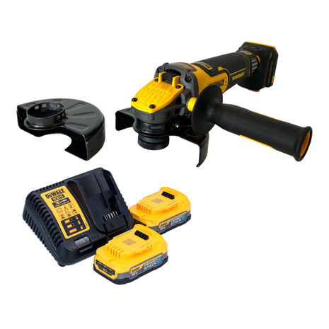 Amoladora angular a batería DeWalt DCG 416 VS E2 18 V 125 mm sin escobillas + 2x batería PowerStack 1,7 Ah + cargador