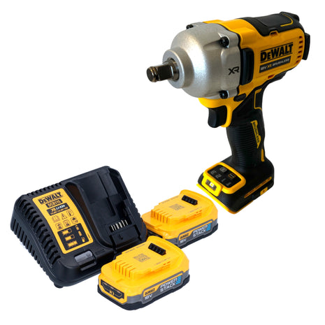 Akumulatorowy klucz udarowy DeWalt DCF 891 E2 18 V 1084 Nm 1/2" bezszczotkowy + 2x akumulator Powerstack 1,7 Ah + ładowarka