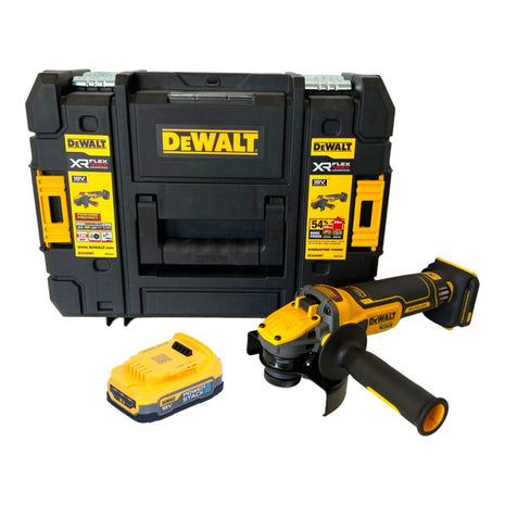 Meuleuse d'angle sur batterie DeWalt DCG 409 NT 18 V 125 mm sans balais + 1x batterie Powerstack 1,7 Ah + TSTAK - sans chargeur