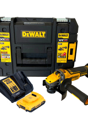 DeWalt DCG 409 D1T Akku Winkelschleifer 18 V 125 mm Brushless + 1x Akku 2,0 Ah + Ladegerät + TSTAK