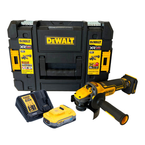 DeWalt DCG 409 H1T Akku Winkelschleifer 18 V 125 mm Brushless + 1x Powerstack Akku 5,0 Ah + Ladegerät + TSTAK