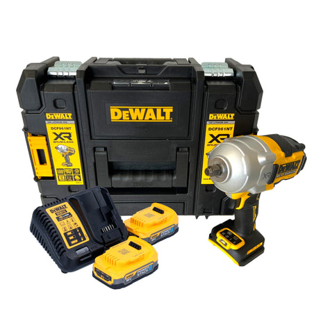 Avvitatore a impulsi a batteria DeWalt DCF 961 E2T 18 V 1632 Nm 1/2" senza spazzole + 2x batteria Powerstack 1,7 Ah + caricatore + TSTAK