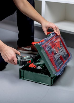 Metabo Powermaxx BS Basic Set Akku Bohrschrauber 12 V 34 Nm ( 600080710 ) + 2x Akku 2,0 Ah + Ladegerät + 41 tlg. Zubehör Set + Koffer