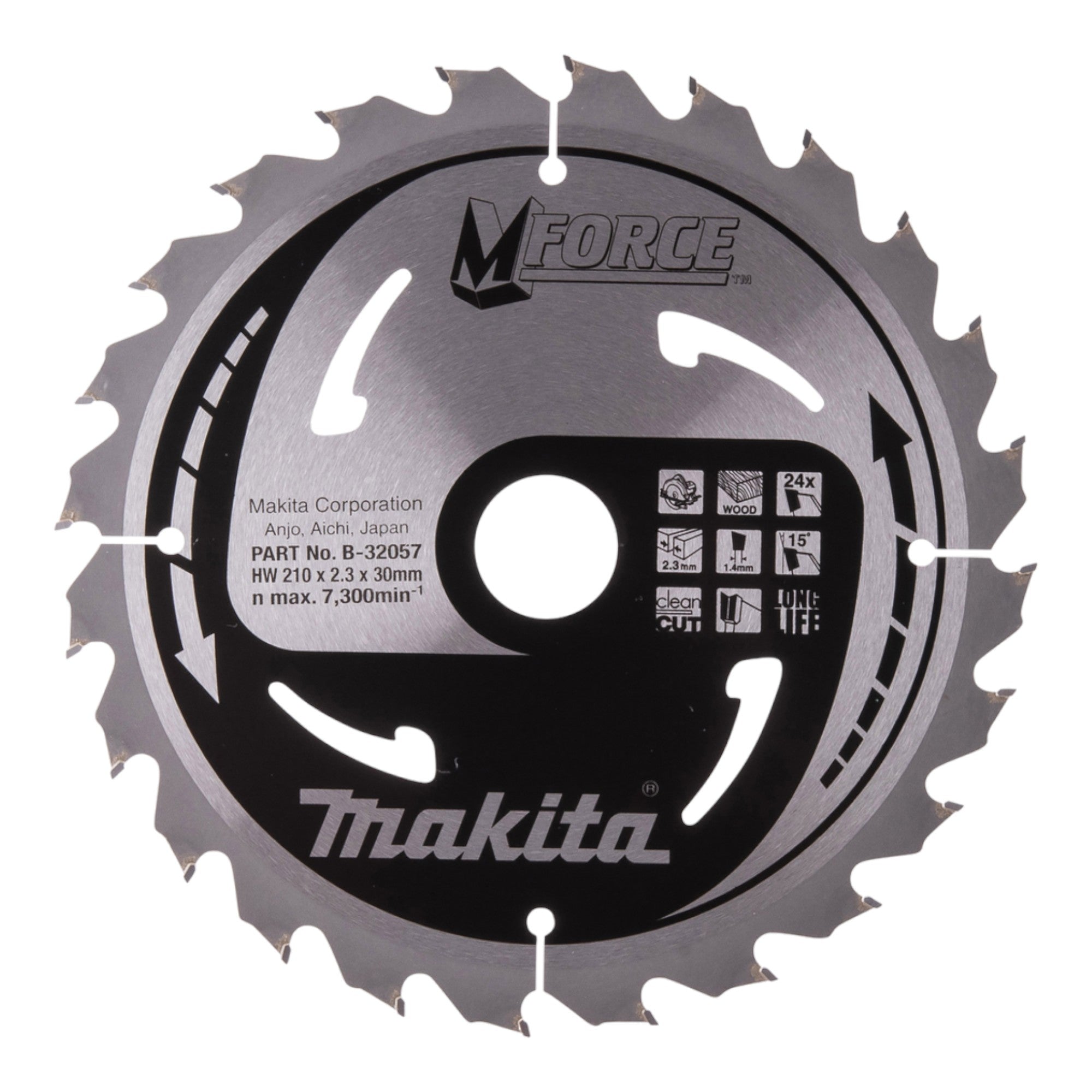 Makita M FORCE Kreissaegeblatt 210 x 30 x 2 3 mm 24 Zaehne B 32057 fuer Holz 0 - toolbrothers