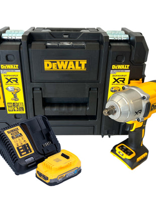 DeWalt DCF 900 E1T Akku Schlagschrauber 18 V 1396 Nm 1/2" + 1x Powerstack Akku 1,7 Ah + Ladegerät + TSTAK