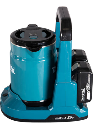 Hervidor de batería Makita DKT 360 Y2 36 V (2x 18 V) 0,8 L + 2x batería 1,5 Ah - sin cargador