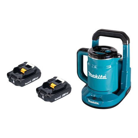 Makita DKT 360 A2 Akku Wasserkocher 36 V ( 2x 18 V ) 0,8 L  + 2x Akku 2,0 Ah - ohne Ladegerät