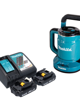 Makita DKT 360 RY2 Akku Wasserkocher 36 V ( 2x 18 V ) 0,8 L  + 2x Akku 1,5 Ah + Ladegerät