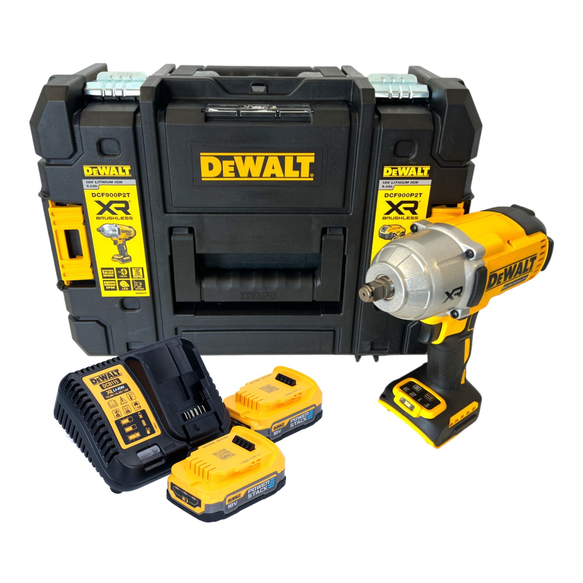 DeWalt DCF 900 E2T Akku Schlagschrauber 18 V 1396 Nm 1 2 2x Powerstack Akku 1 7 Ah Ladegeraet TSTAK 0 - toolbrothers