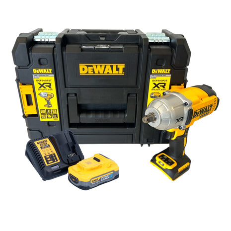 Clé à chocs sans fil DeWalt DCF 900 H1T 18 V 1396 Nm 1/2" + 1x batterie Powerstack 5,0 Ah + chargeur + TSTAK