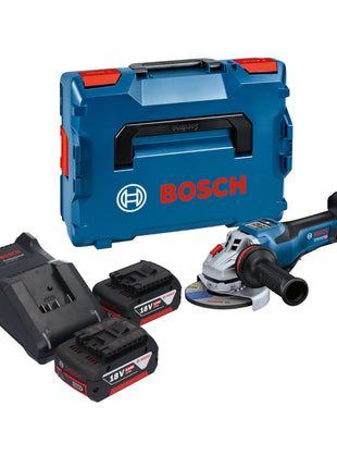 Bosch GWS 18V-15 PSC Professional Akku Winkelschleifer 18 V 125 mm BITURBO Brushless + 2x Akku 5,0 Ah + Ladegerät + L-Boxx