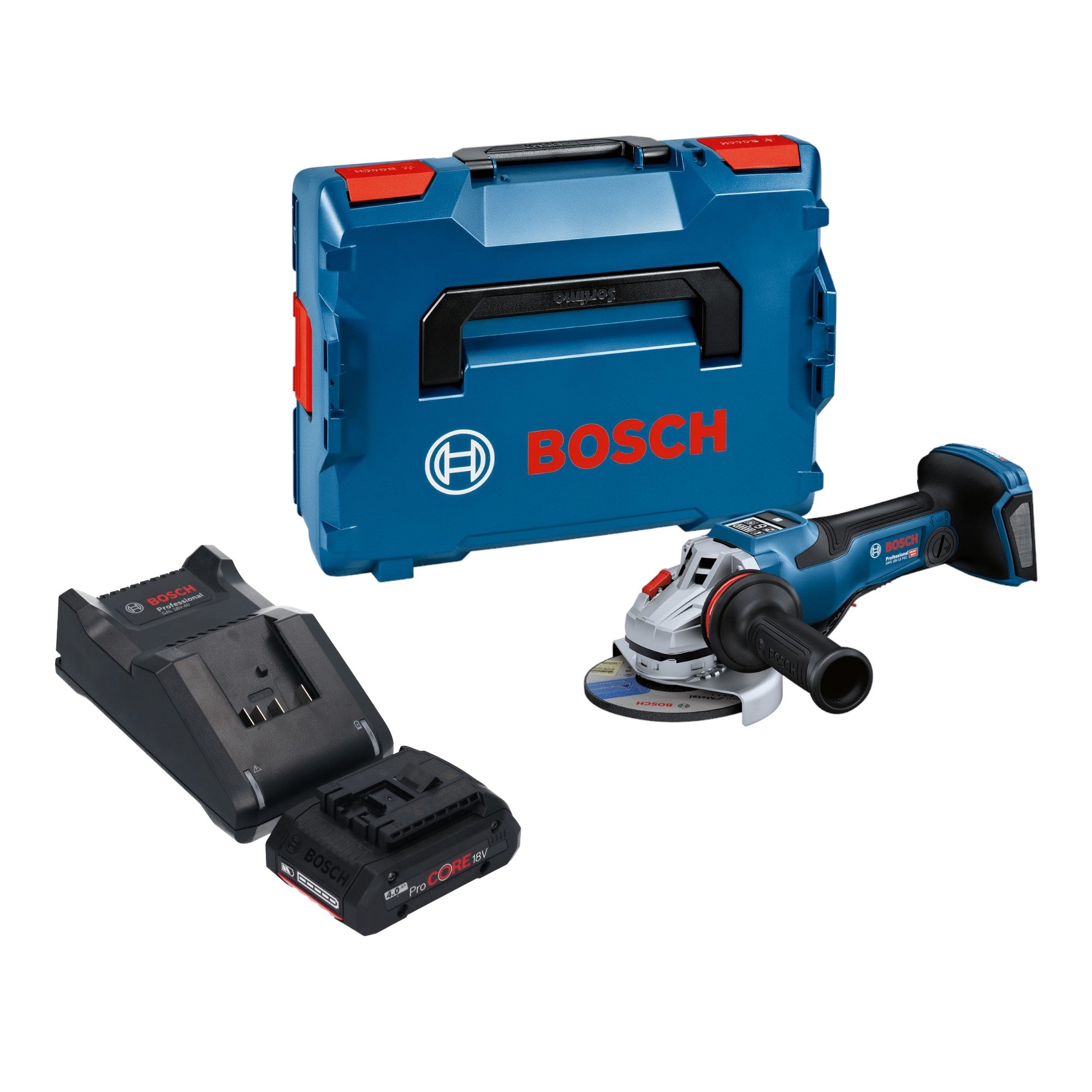 Bosch GWS 18V 15 PSC Professional Akku Winkelschleifer 18 V 125 mm BITURBO Brushless 1x ProCORE Akku 4 0 Ah Ladegeraet L Boxx 0 - toolbrothers