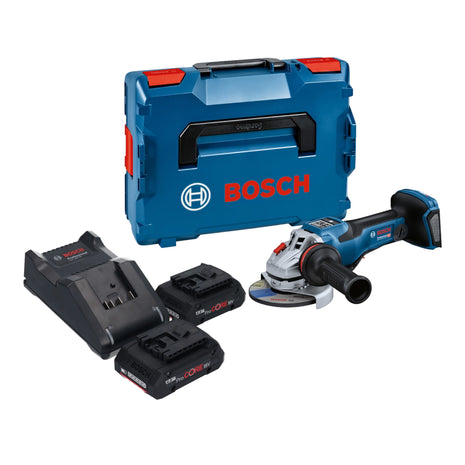 Bosch GWS 18V-15 PSC Professional Akku Winkelschleifer 18 V 125 mm BITURBO Brushless + 2x ProCORE Akku 4,0 Ah + Ladegerät + L-Boxx