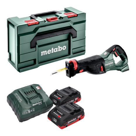 Scie sabre à batterie Metabo SSEP 18 LT 18 V 32 mm + 2x batterie LiHD 4,0 Ah + chargeur + Metabox