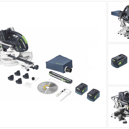 Festool KSC 60 EB-Basic KAPEX Akku Kapp Zugsäge 18 V / 36 V 216 mm Brushless + 2x Akku 5,0 Ah - ohne Ladegerät