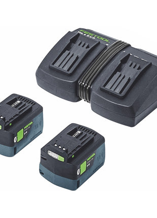 Festool KSC 60 EB-Basic KAPEX Akku Kapp Zugsäge 18 V / 36 V 216 mm Brushless + 2x Akku 5,0 Ah + Doppelladegerät