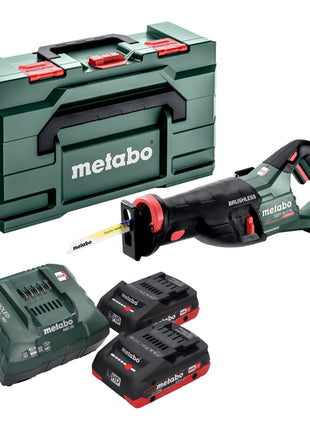 Scie sabre à batterie Metabo SSEP 18 LT BL 18 V 32 mm sans balais + 2x batterie LiHD 4,0 Ah + chargeur + Metabox