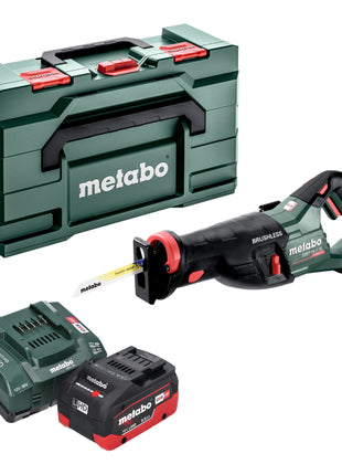 Sierra sable a batería Metabo SSEP 18 LT BL 18 V 32 mm sin escobillas + 1x batería LiHD 5,5 Ah + cargador + Metabox